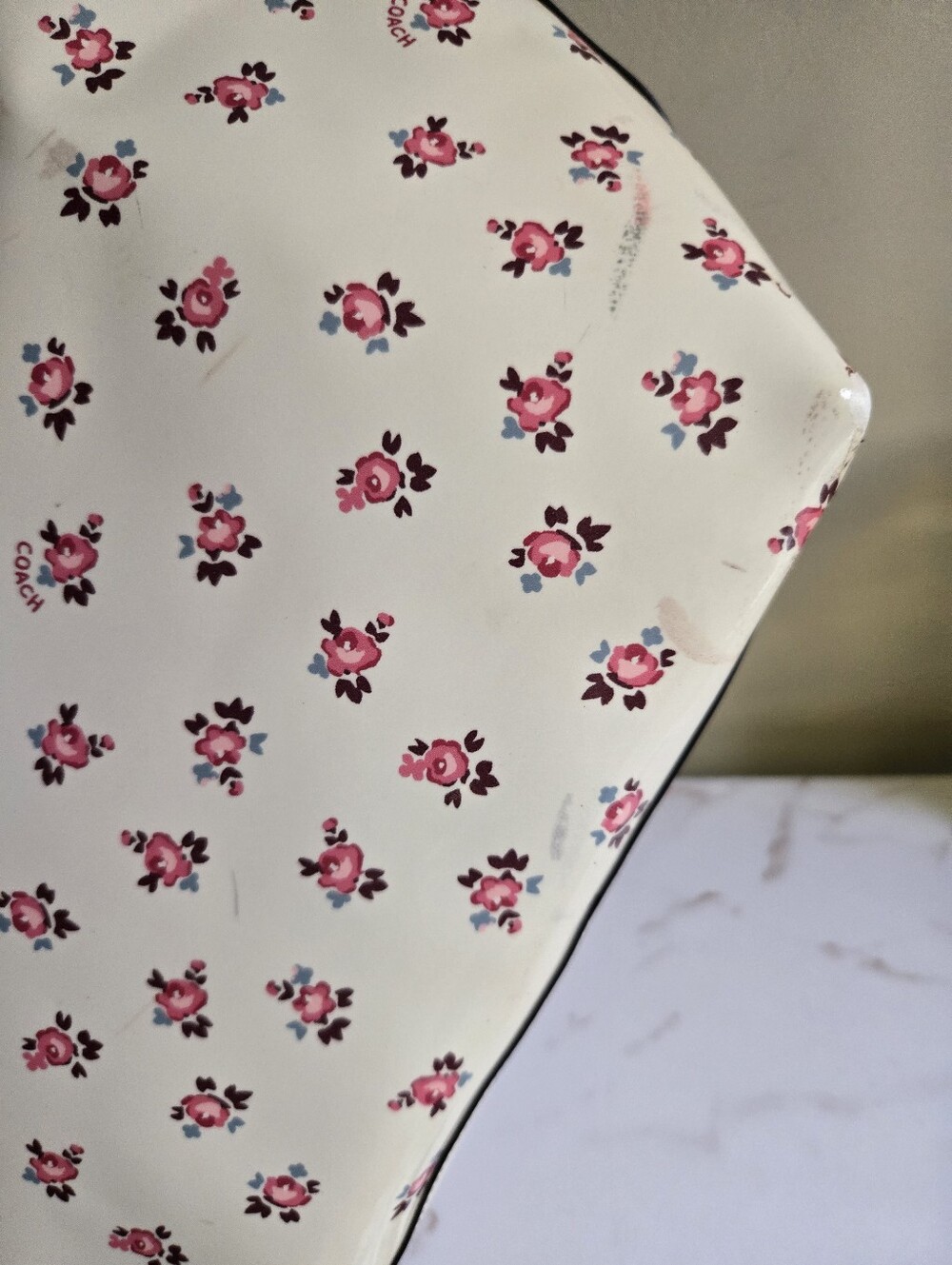 🌸GUC Coach Market Floral Bloom Large Patent Leather Tote Bag🌸 - Picture 6 of 14